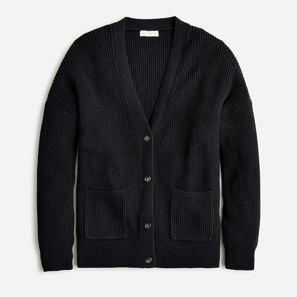 J.CREW Pre-❤️ Cotton Cashmere Cardigan Relaxed & Roomy Shape Slip Pockets